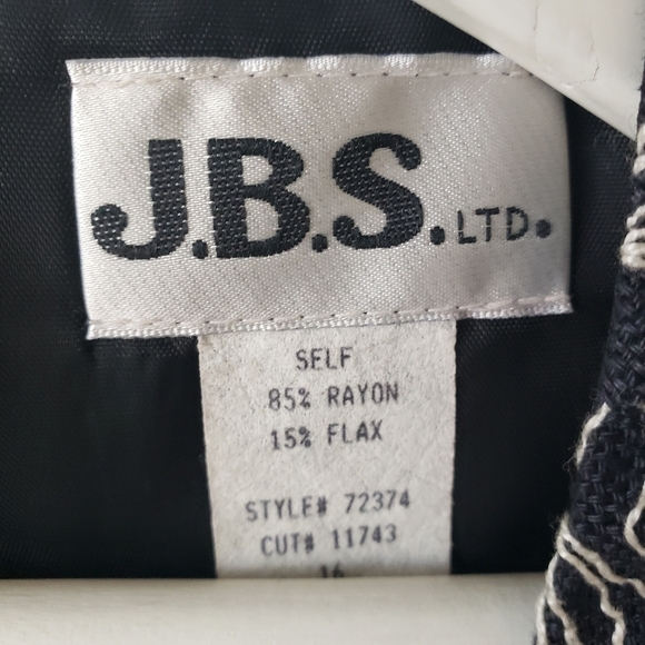 J.B.S LTD black and white embellished sleeveless dress size 16 - Picture 5 of 5